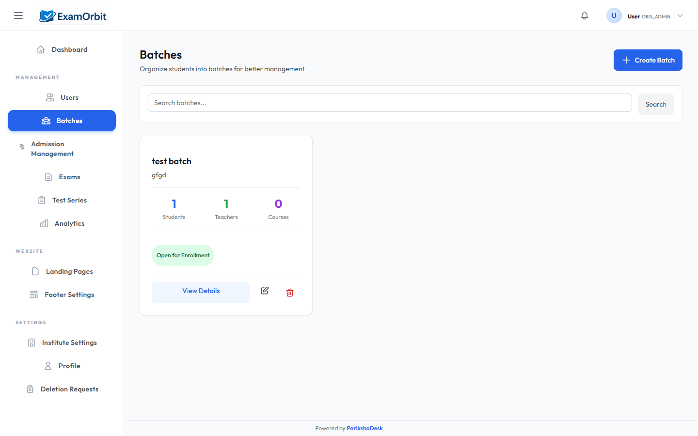 Track Every Student and batches