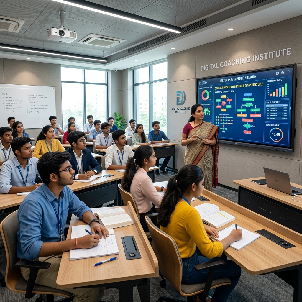 Indian students learning in a modern classroom setting
